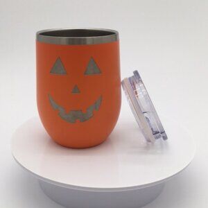 Polar Camel 12 oz. Customized Halloween Pumpkin Stemless Wine Tumbler